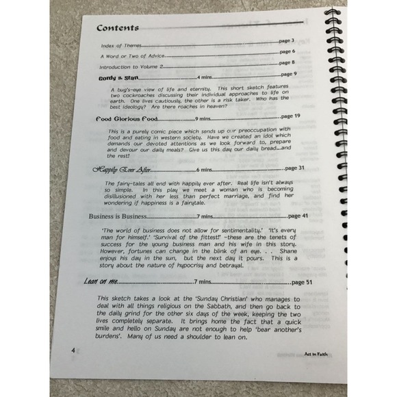 Act‎ in Faith Volume II Sketches for Schools & Youth Groups 10 Christian Dramas - Picture 4 of 5